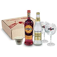 Los mejores  - Martini Fiero con tónica- 2 copas y bol de regalo - 750 ml